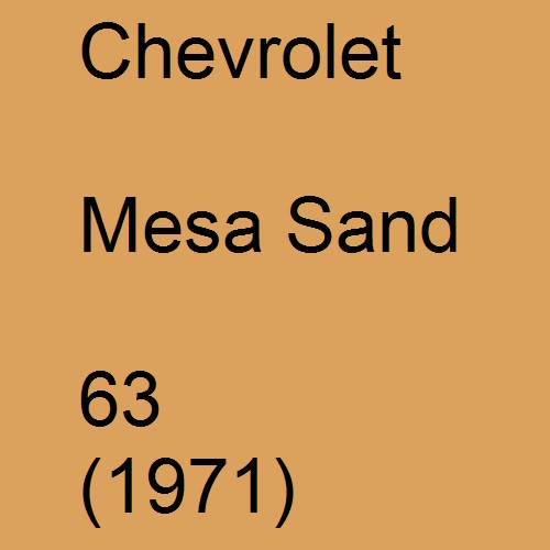 Chevrolet, Mesa Sand, 63 (1971).